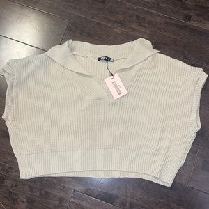 Missguided Plus Size Collar Knit Tank Top